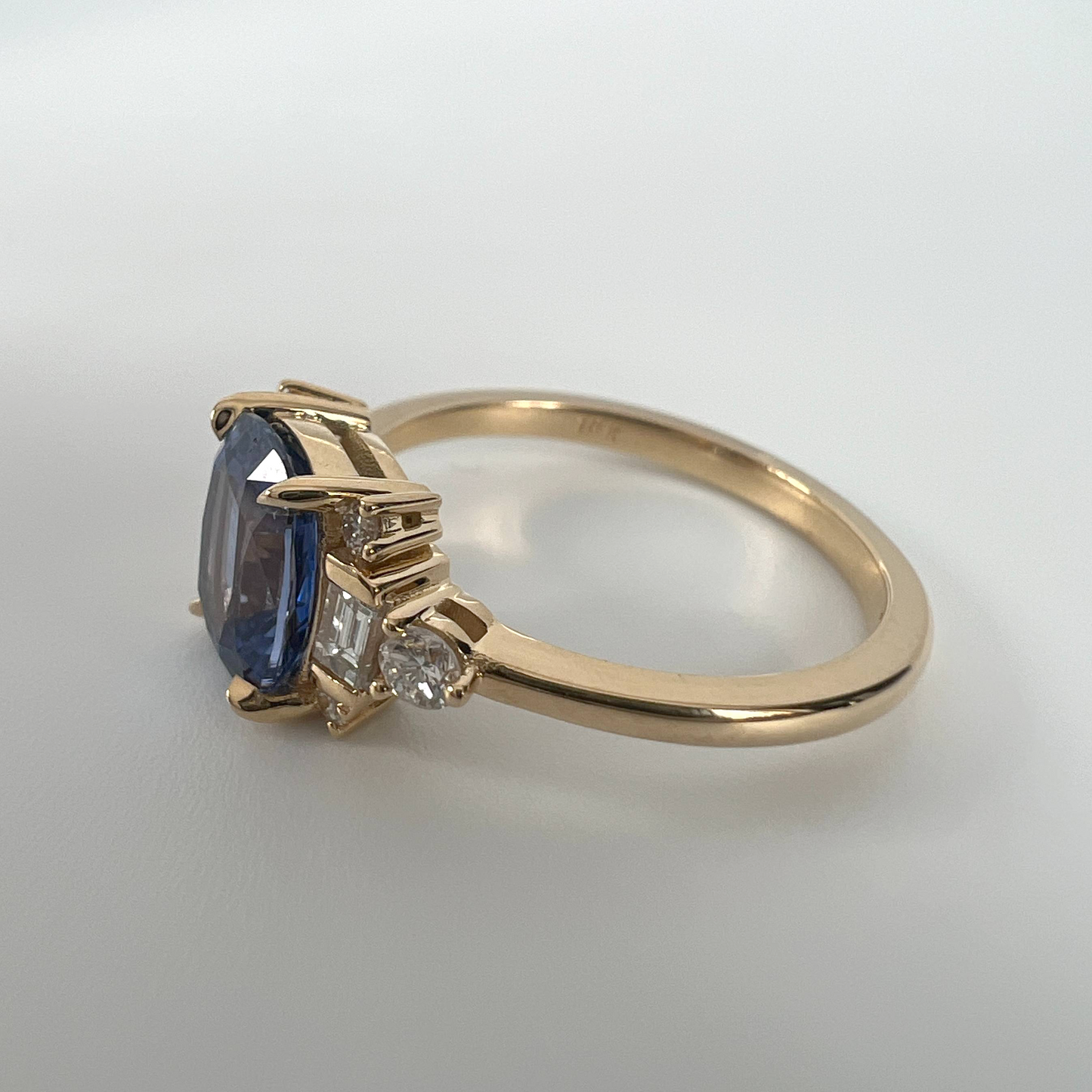 One of a Kind Blue Sapphire and Diamond Cluster Ring