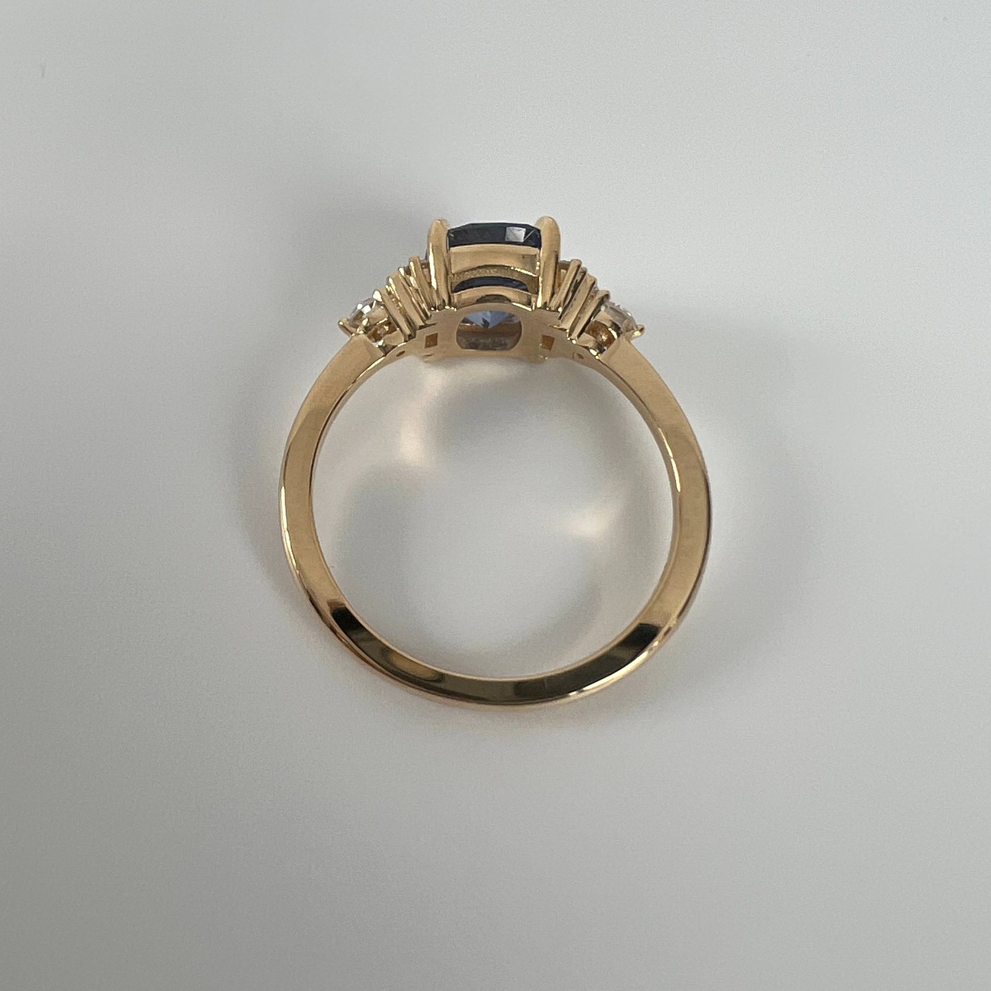 One of a Kind Blue Sapphire and Diamond Cluster Ring