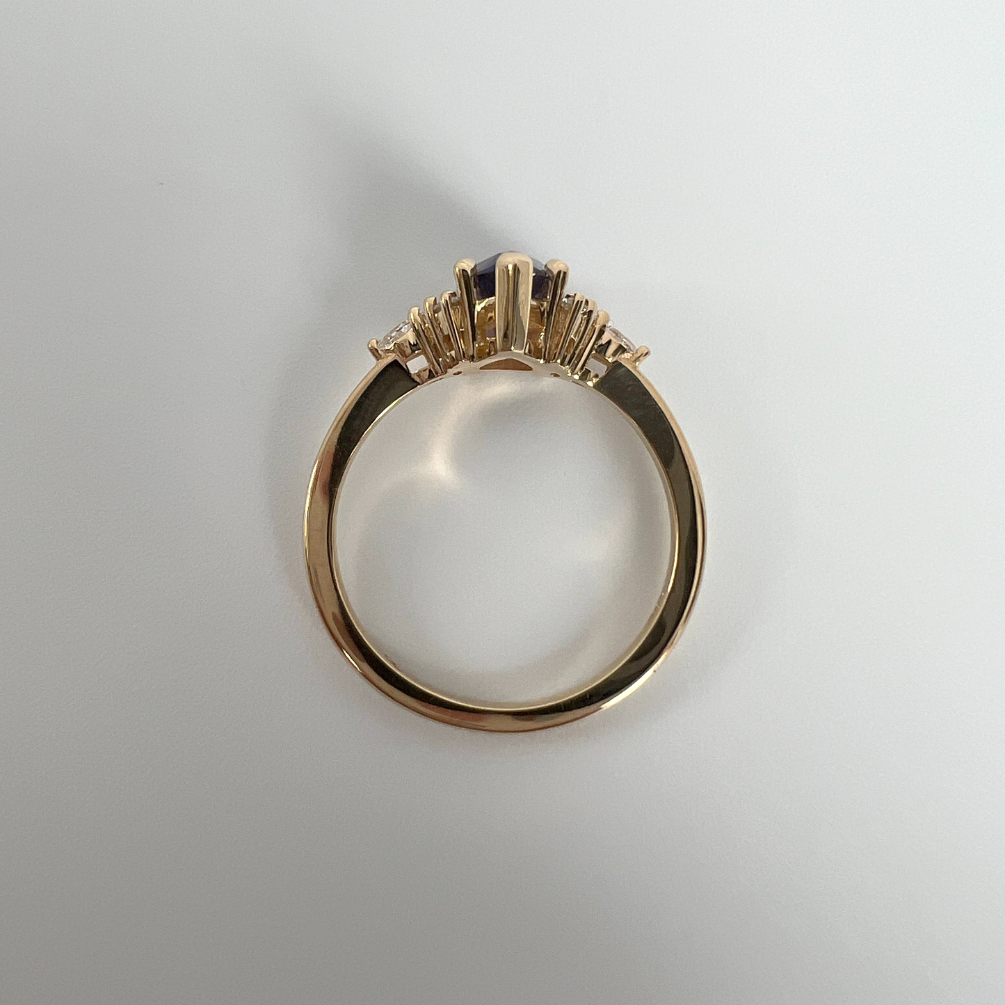 One of a Kind Violet Sapphire and Diamond Cluster Ring