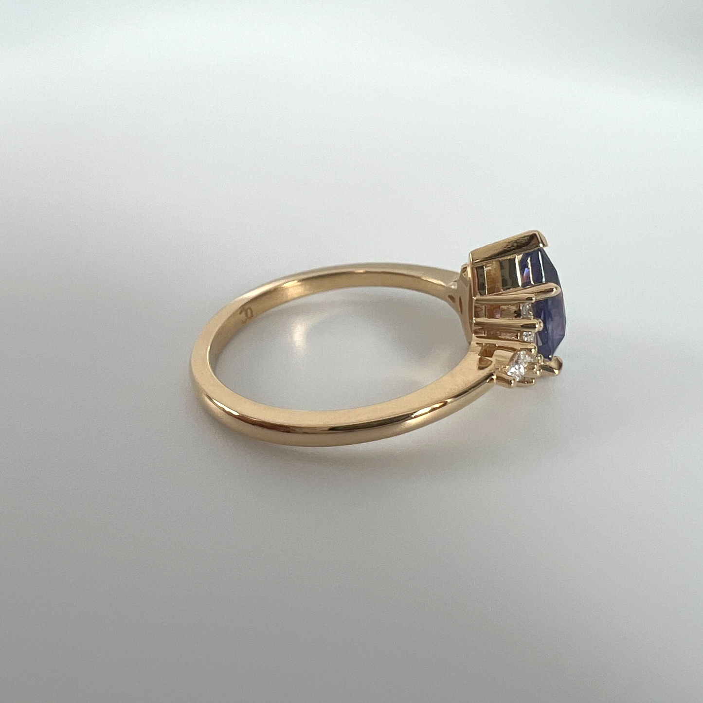 One of a Kind Violet Sapphire and Diamond Cluster Ring