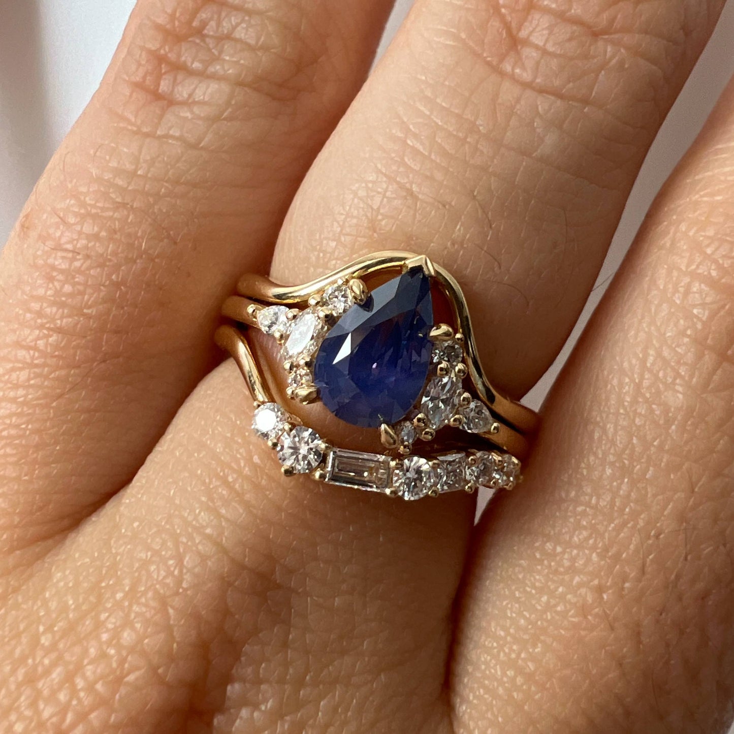 One of a Kind Violet Sapphire and Diamond Cluster Ring