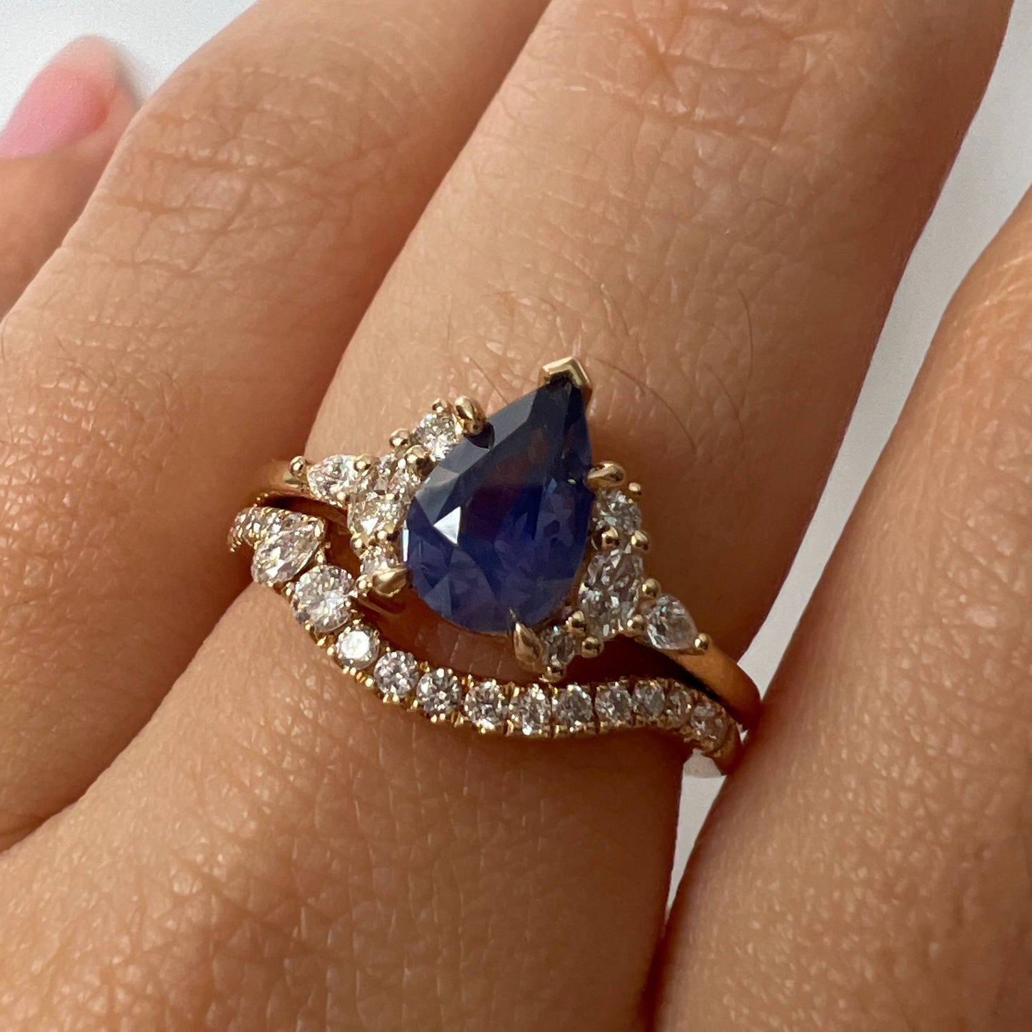 One of a Kind Violet Sapphire and Diamond Cluster Ring