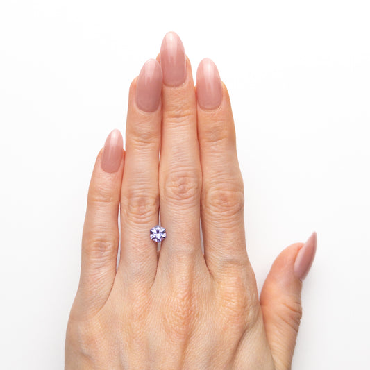 Saphir Lilas Taillé en Hexagone Chauffé 0,85 ct