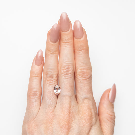 Saphir Pêche Non Chauffé Taillé Ovale 1,68 ct