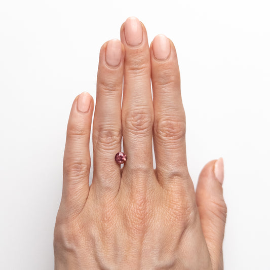 Saphir Rouge-Orangé Rond Brillant de 0,96ct