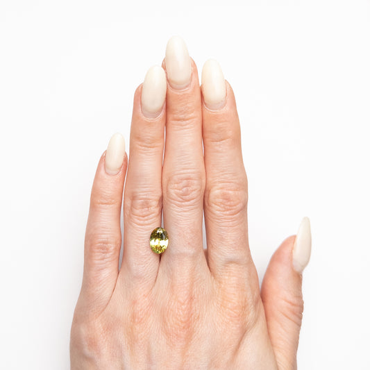 Saphir Vert-Jaune Non Traité du Nigéria, Taille Ovale – 1,93 ct