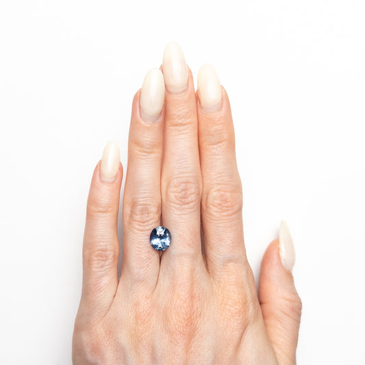Saphir Bleu Chauffé du Montana, Taille Ovale – 2,57 ct