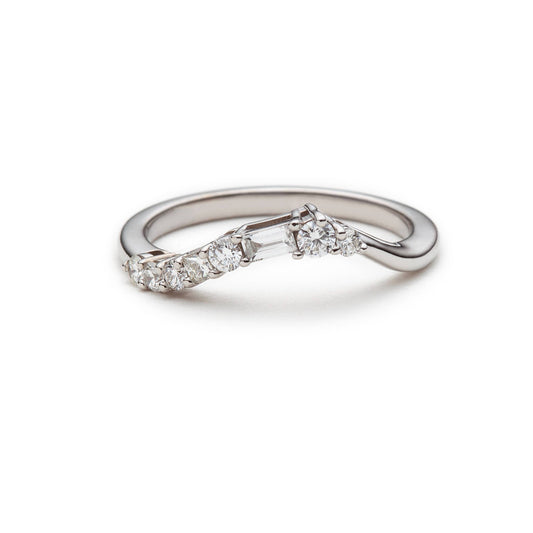 Asymmetric Geo Diamond Wedding Band