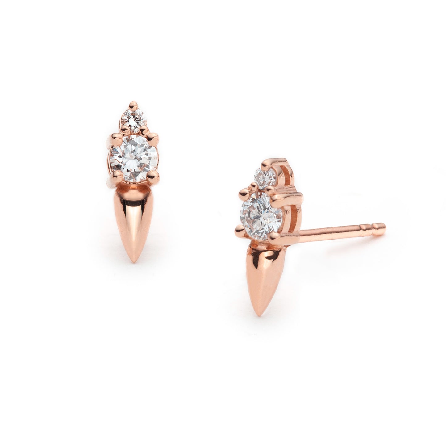 Toi & moi spiked diamond studs