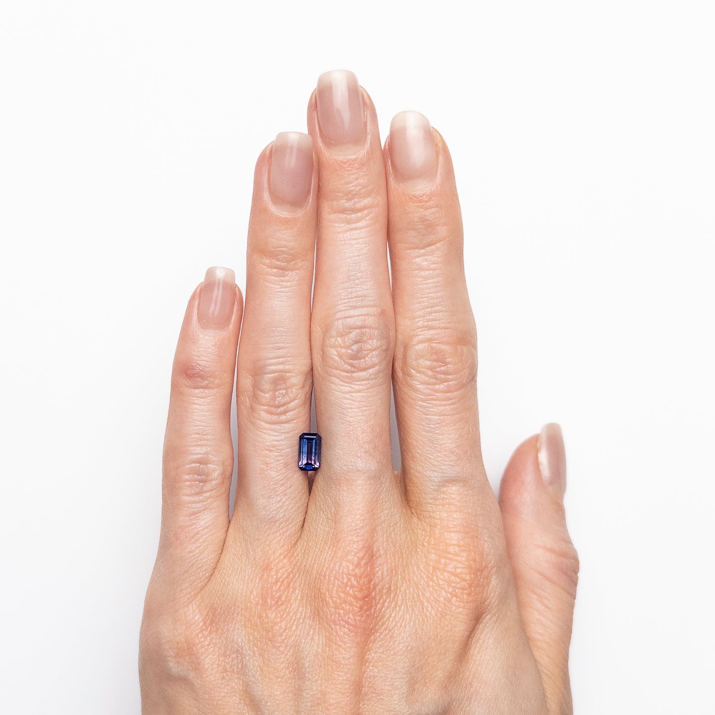 0.87ct Emerald-Cut Pink to Blue Bicolor Sapphire