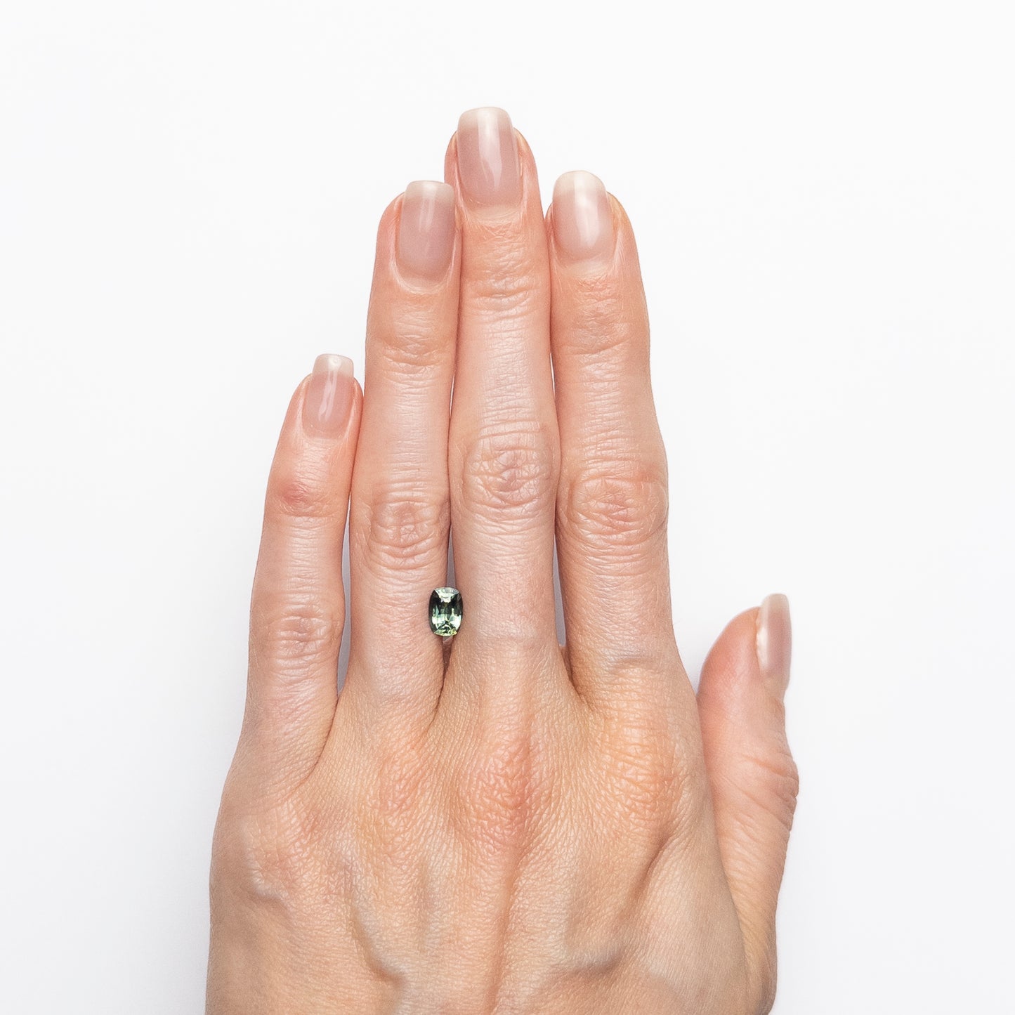 0.93ct Elongated Cushion Cut Green-Teal Parti Sapphire