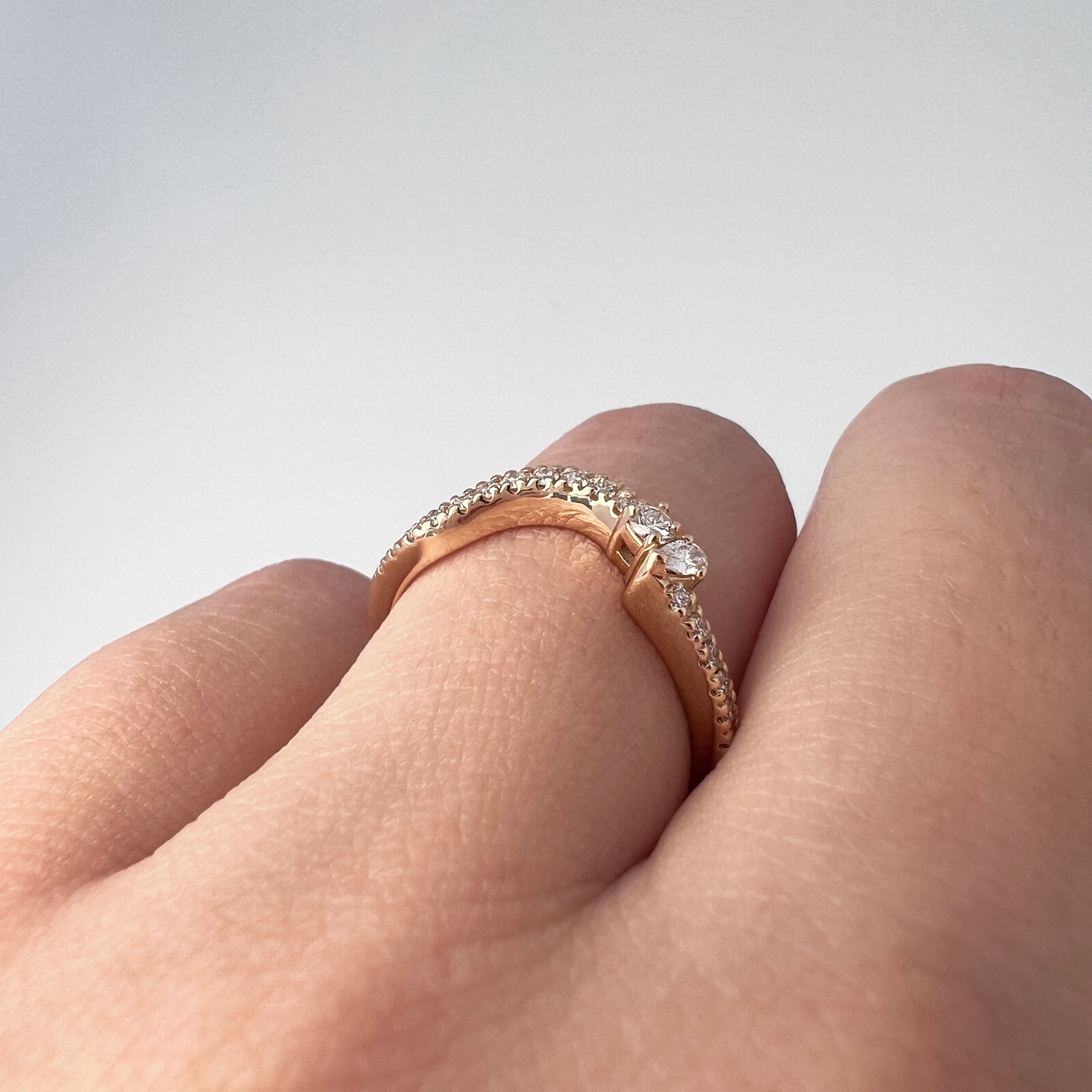 Pear & Round Pavé Asymmetric Band