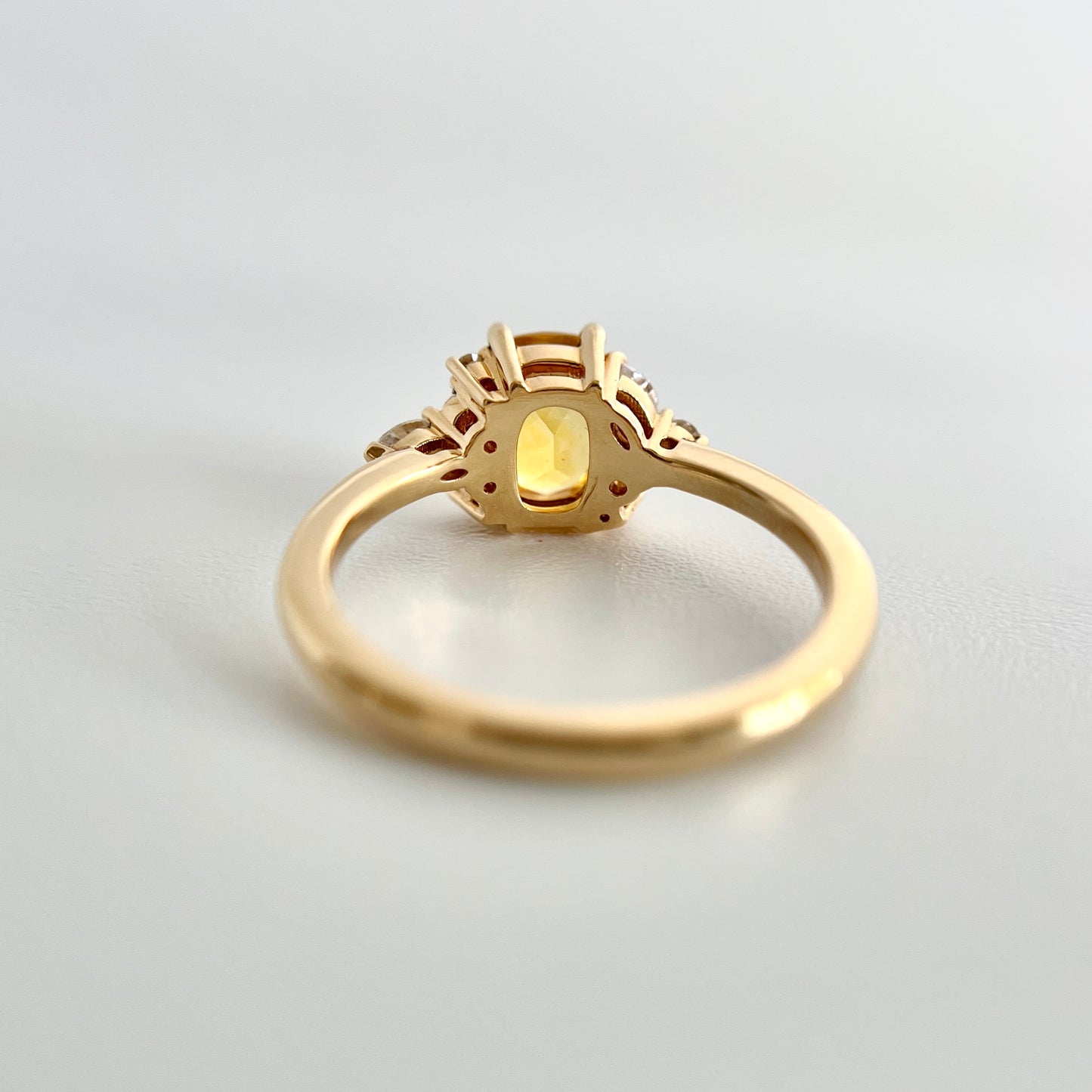 One of a Kind Milky Yellow Asymmetric Ring