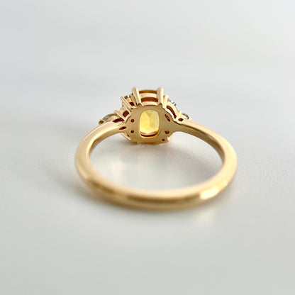 One of a Kind Milky Yellow Asymmetric Ring
