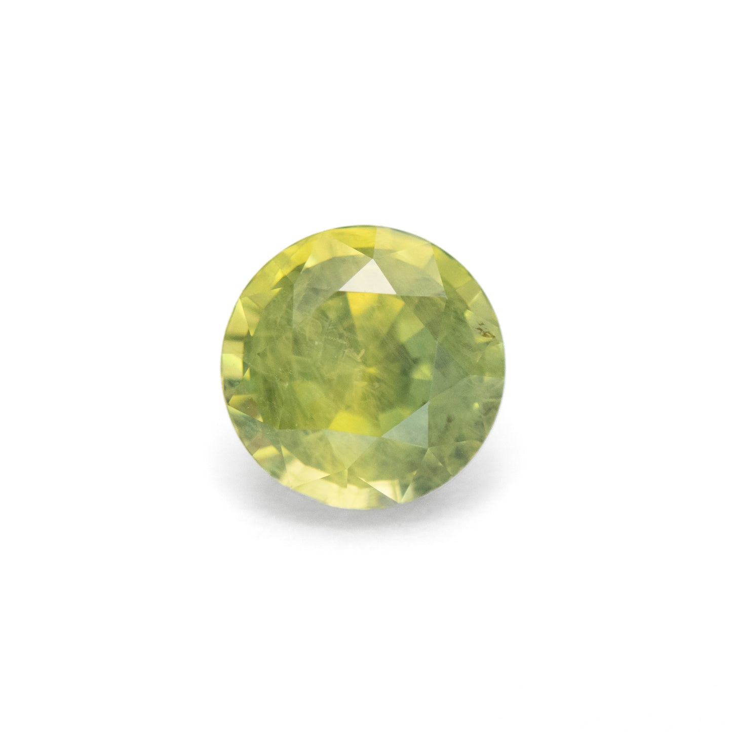 1.35ct Light Yellowish-Green Round Sapphire from Madagascar