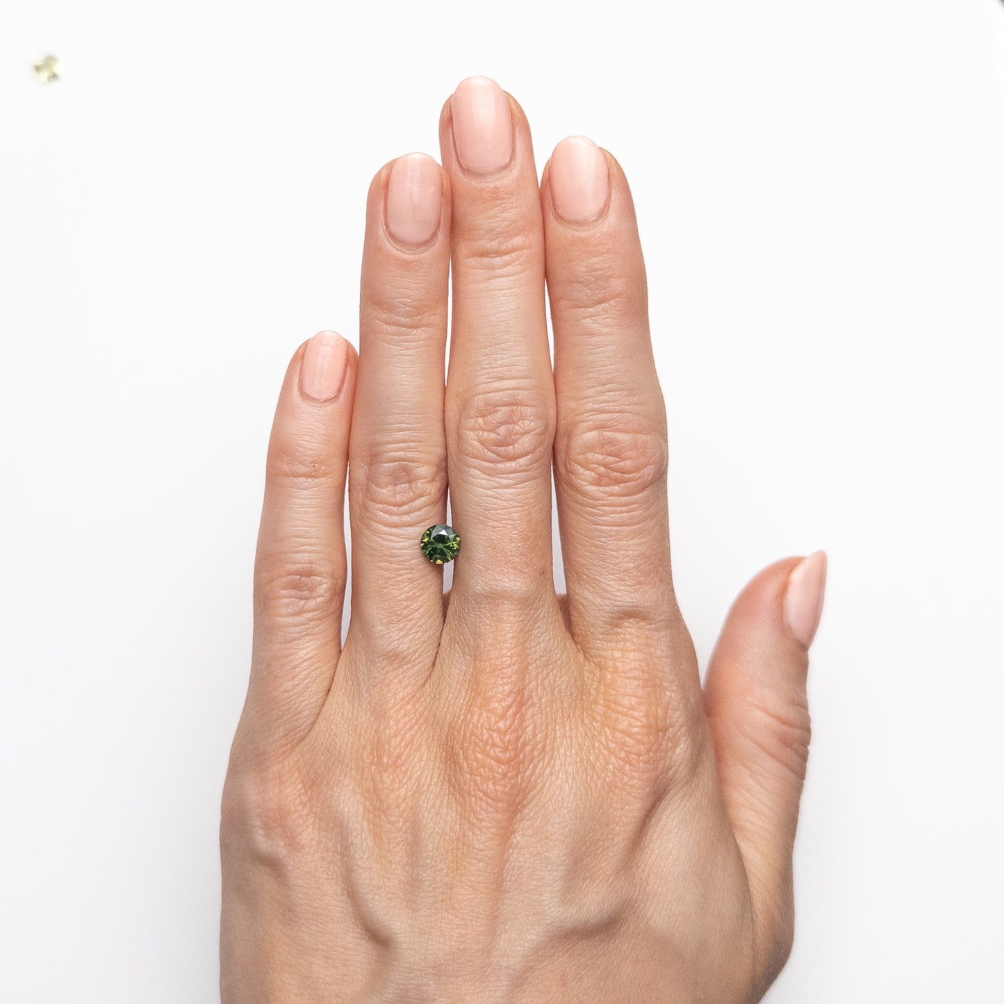 0.84ct Round Brilliant Cut Green Sapphire from Australia