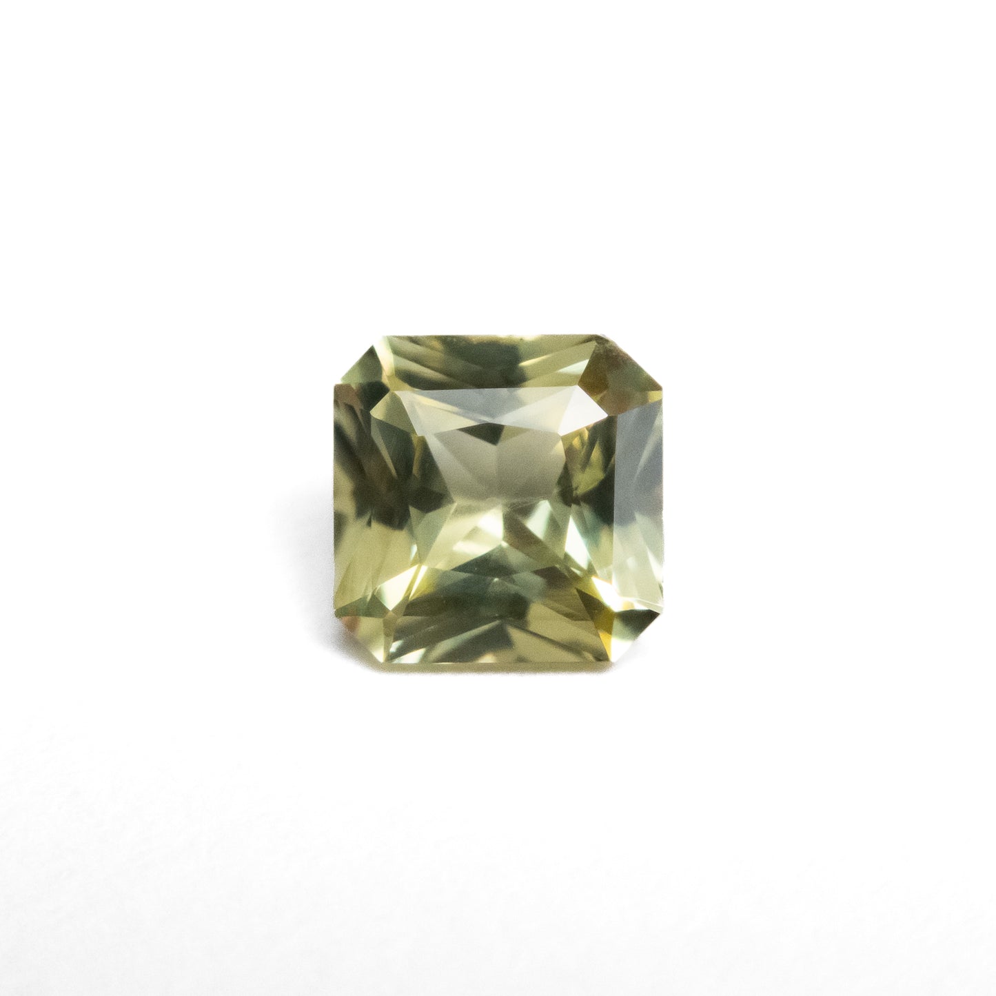 0.82ct Square Radiant Light Green Sapphire from Montana