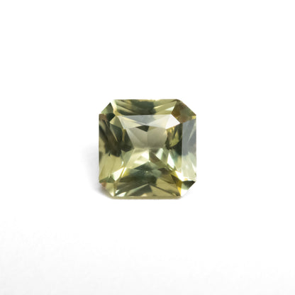 0.82ct Square Radiant Light Green Sapphire from Montana