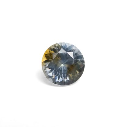 0.76ct Round Brilliant Cut, Light Yellow-Blue Parti Sapphire From Montana