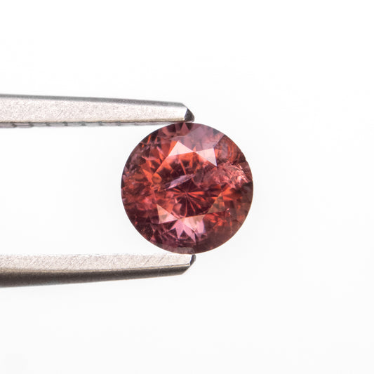 0.96ct Round Brilliant Cut Orange-Red Sapphire from Tanzania