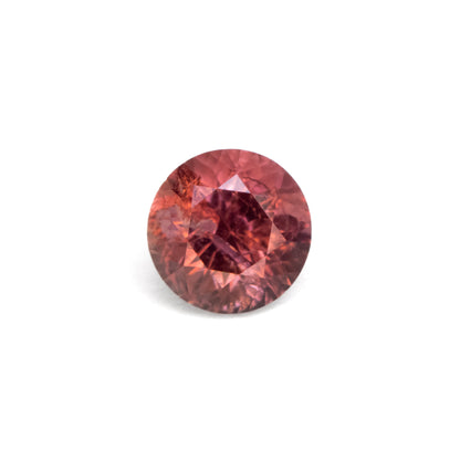 0.96ct Round Brilliant Cut Orange-Red Sapphire from Tanzania