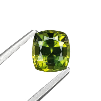 2.06ct Green Cushion Cut, Heated Australian Sapphire