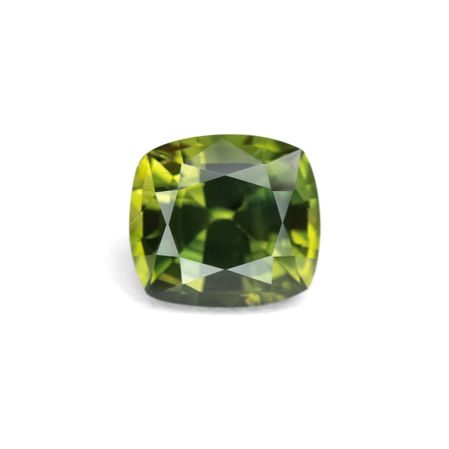 2.06ct Green Cushion Cut, Heated Australian Sapphire