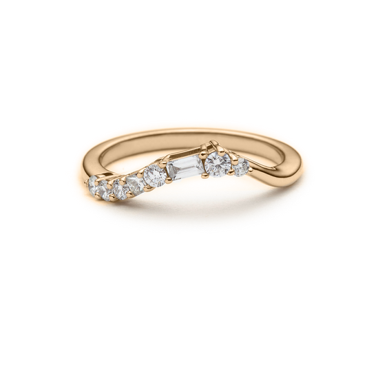 Asymmetric Geo Diamond Wedding Band