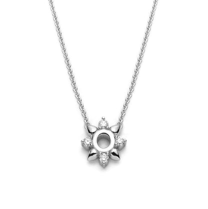 Collier délicat avec fleur épiné et diamants