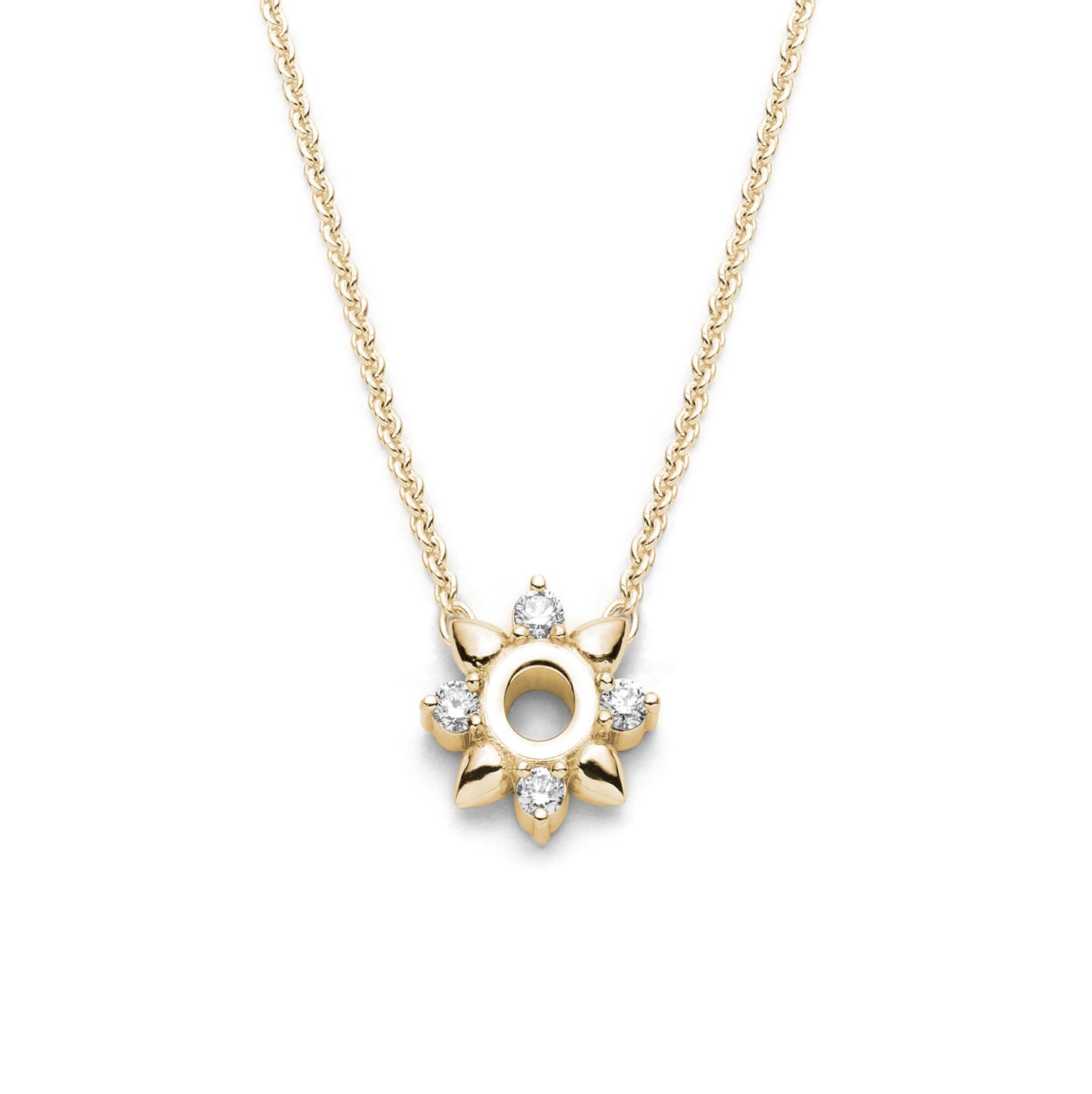 Collier délicat avec fleur épiné et diamants