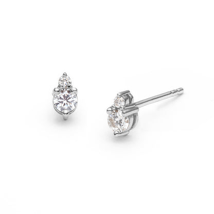 Boucles d'oreilles toi & moi en diamants