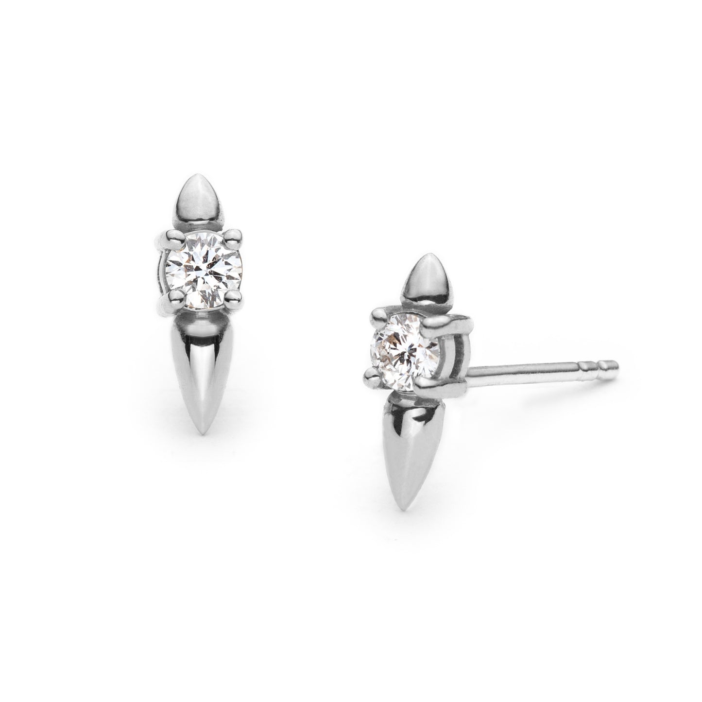 Double spike diamond studs