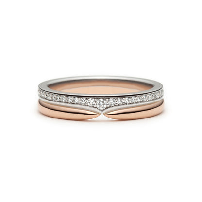 Pinched spiked diamond wedding band