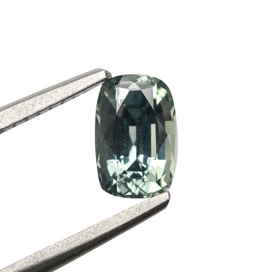 1.21ct Light Teal Elongated Cushion-Cut Sapphire from Madagascar