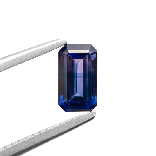 0.87ct Emerald-Cut Pink to Blue Bicolor Sapphire