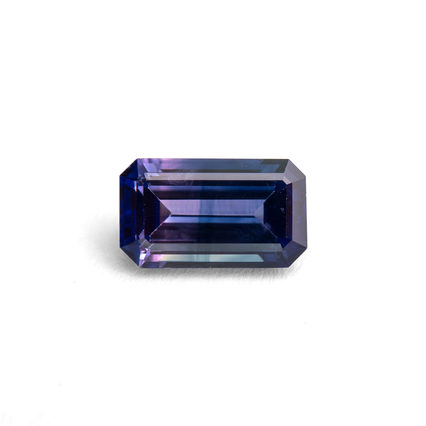 0.87ct Emerald-Cut Pink to Blue Bicolor Sapphire
