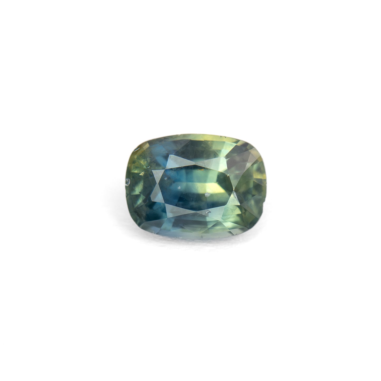 1.02ct Cushion-Cut Parti Teal-Blue Sapphire from Madagascar