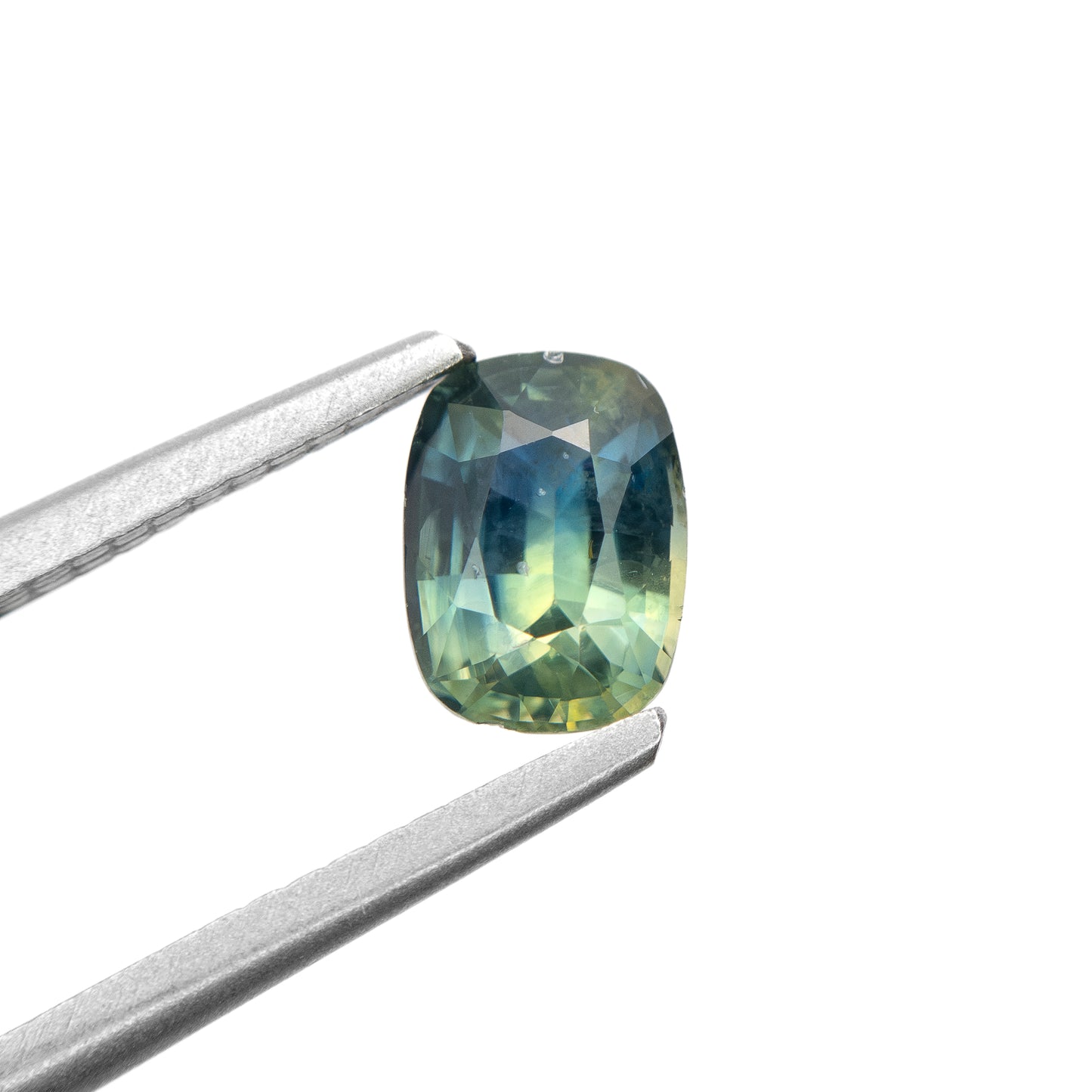 1.02ct Cushion-Cut Parti Teal-Blue Sapphire from Madagascar