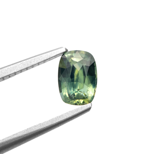 0.93ct Elongated Cushion Cut Green-Teal Parti Sapphire