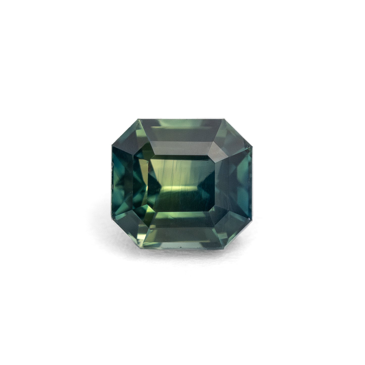 1.54ct Emerald Cut Blue to Green Parti Sapphire from Madagascar