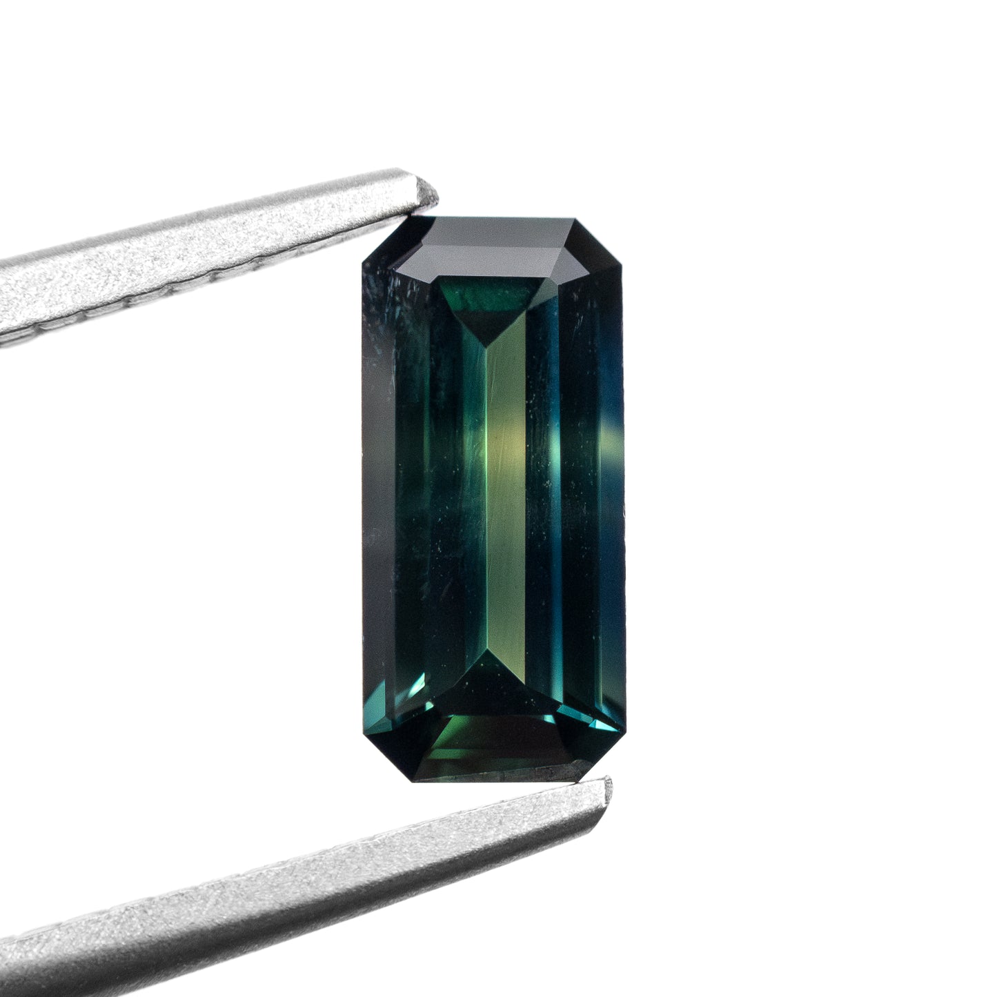 1.29ct Emerald Cut Dark Blue-Green Sapphire from Kenya