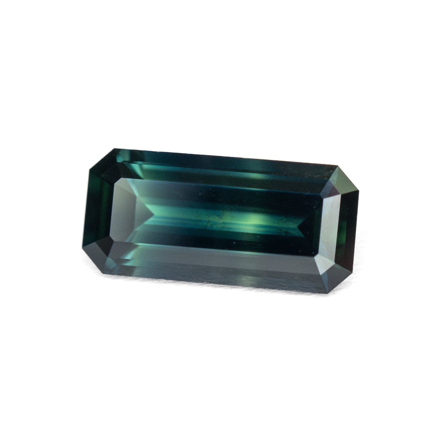 1.29ct Emerald Cut Dark Blue-Green Sapphire from Kenya