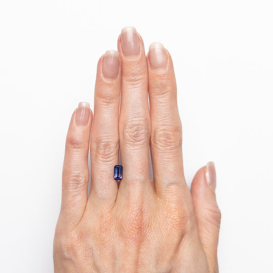 0.87ct Emerald-Cut Pink to Blue Bicolor Sapphire