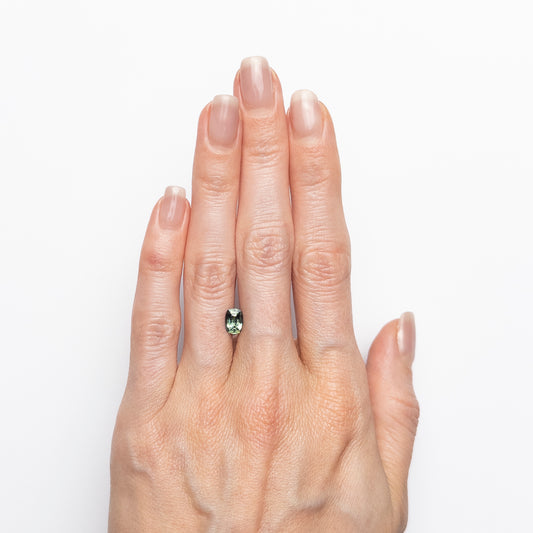 0.93ct Elongated Cushion Cut Green-Teal Parti Sapphire