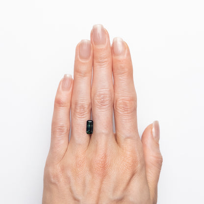 1.29ct Emerald Cut Dark Blue-Green Sapphire from Kenya