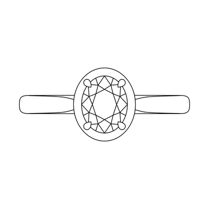 A minimalist black line art illustration of a ring, centered on a solid white background.