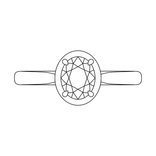A minimalist black line art illustration of a ring, centered on a solid white background.