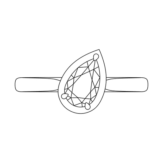 Pear-Shape Solitaire Ring *Setting Only* - Made to order