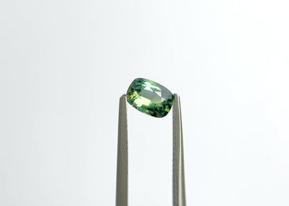 0.93ct Elongated Cushion Cut Green-Teal Parti Sapphire
