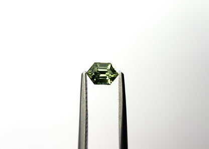 0.51ct Hexagonal Green Unheated Sapphire from Madagascar